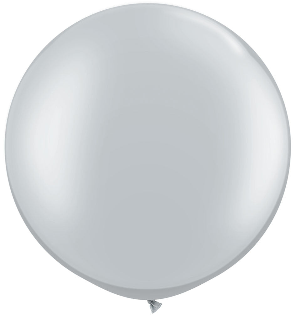 36" Tuf Tex Silver Round Latex Balloons 1ct #3632 image 0
