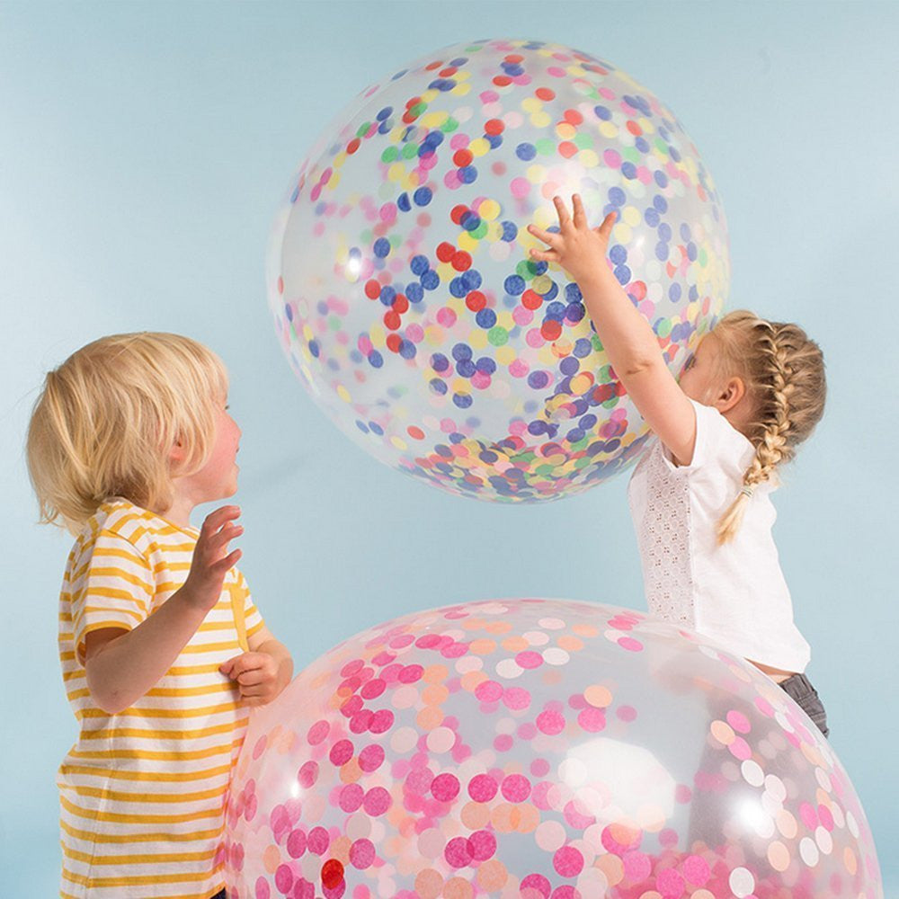 Tuf Tex Confetti Balloon 36" Clear Latex Balloon Includes Confetti 1ct #3614 image 1