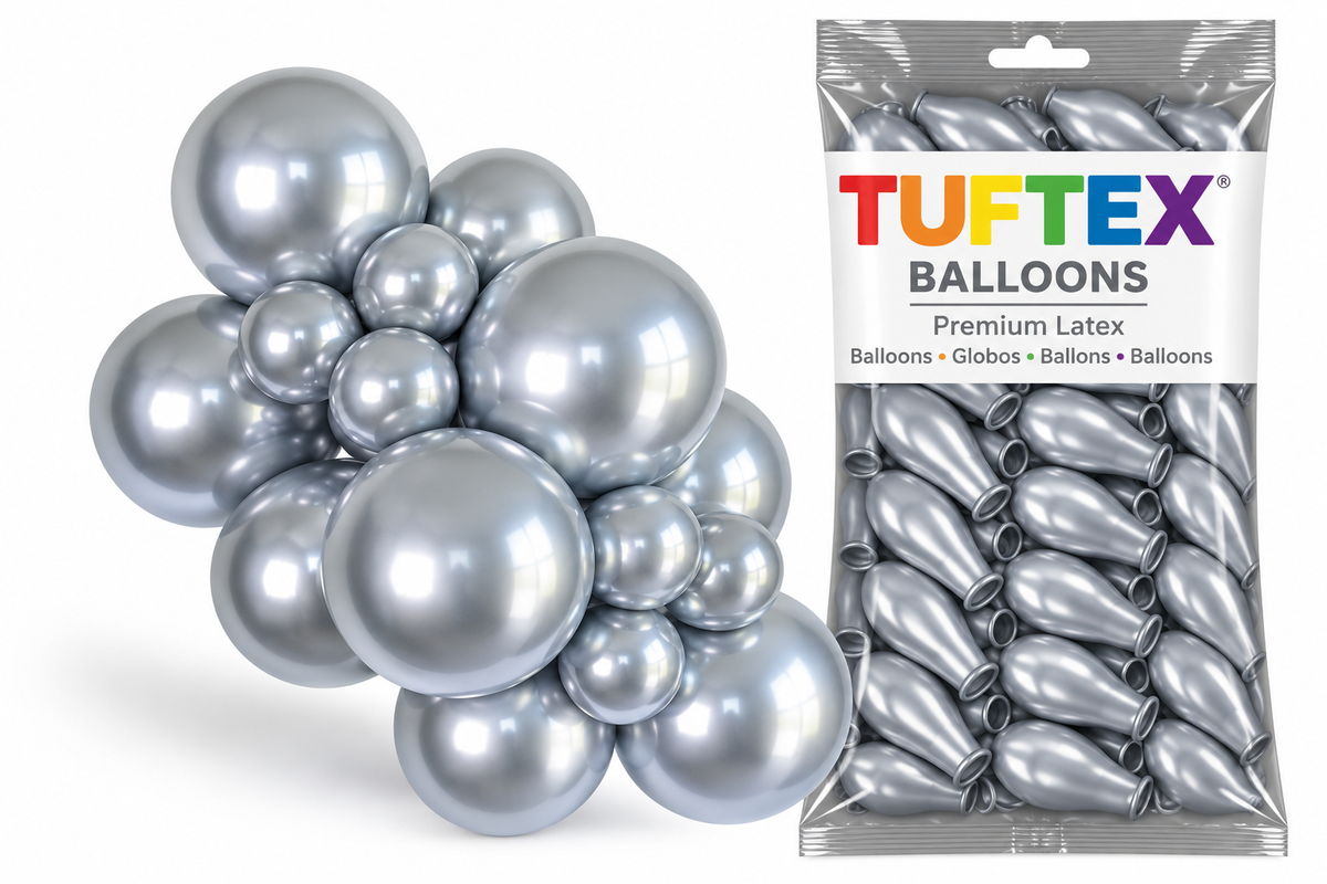 5" TufTex Effects Silvery Chrome Silver 250ct Big Bag #25072