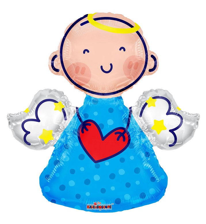 28" Blue Angel Boy Shape Helium Foil Balloon #35277 image 0