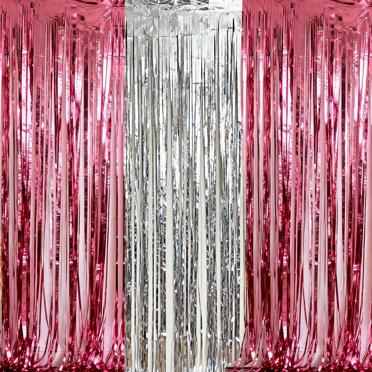 3-Pack Black Gold Foil Fringe Curtain,Party Decoration Streamer | 9.9*6.5Ft Party Backdrop,Birthday Tinsel,Happy Retirement Back Drop,Graduation ,Farewell,Summer Back to School