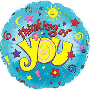 9" Thinking Of You AIR FILL ONLY Foil Balloons (5 PACK) #124511