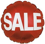 18" Sale Red Circle Helium Foil Balloons  (5 PACK) #114004