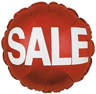 18" Sale Red Circle Helium Foil Balloons  (5 PACK) #114004
