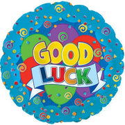 18" Good Luck Blue Balloons & Confetti Helium Foil Balloon (5 Pack) #114285