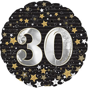 18" Happy 30th Birthday Balloons Shape Helium Foil Balloon (5 Pack)#114391