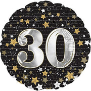 18" Happy 30th Birthday Balloons Shape Helium Foil Balloon (5 Pack)#114391