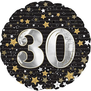 18" Happy 30th Birthday Balloons Shape Helium Foil Balloon (5 Pack)#114391