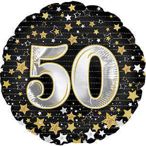 18" Happy 50th Anything Helium Foil Balloon (5 Pack)#114393