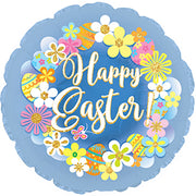 18" Easter Wreath Blue Helium Foil Balloon (5 Pack) #114447