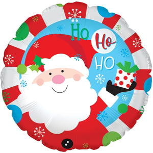 18" HO HO HO Santa Helium Foil Balloon (5 PACK) #114460