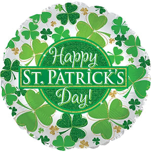 18" Happy St. Patricks Day Helium Foil Balloon (5 PACK) #114464
