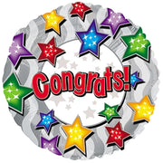 9" Congrats Stars AIR FILL ONLY Balloon (5 Pack) #124543