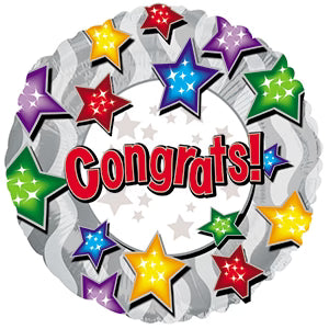 9" Congrats Stars AIR FILL ONLY Balloon (5 Pack) #124543