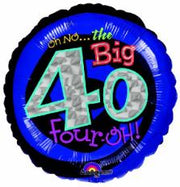 18" 40th Birthday Funny Holographic Helium Foil Balloon #116042 1ct