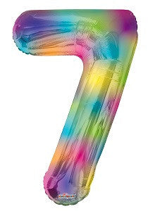 34" Large Rainbow Number #7 Balloons 1ct # 16380