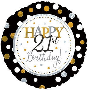 18" Happy 21st Birthday Helium Foil Balloon (5 Pack) #117801