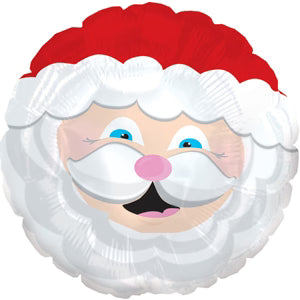 9" Smiling Christmas Santa Smile Air Fill Mini Stick Balloons (5 PACK) #124044