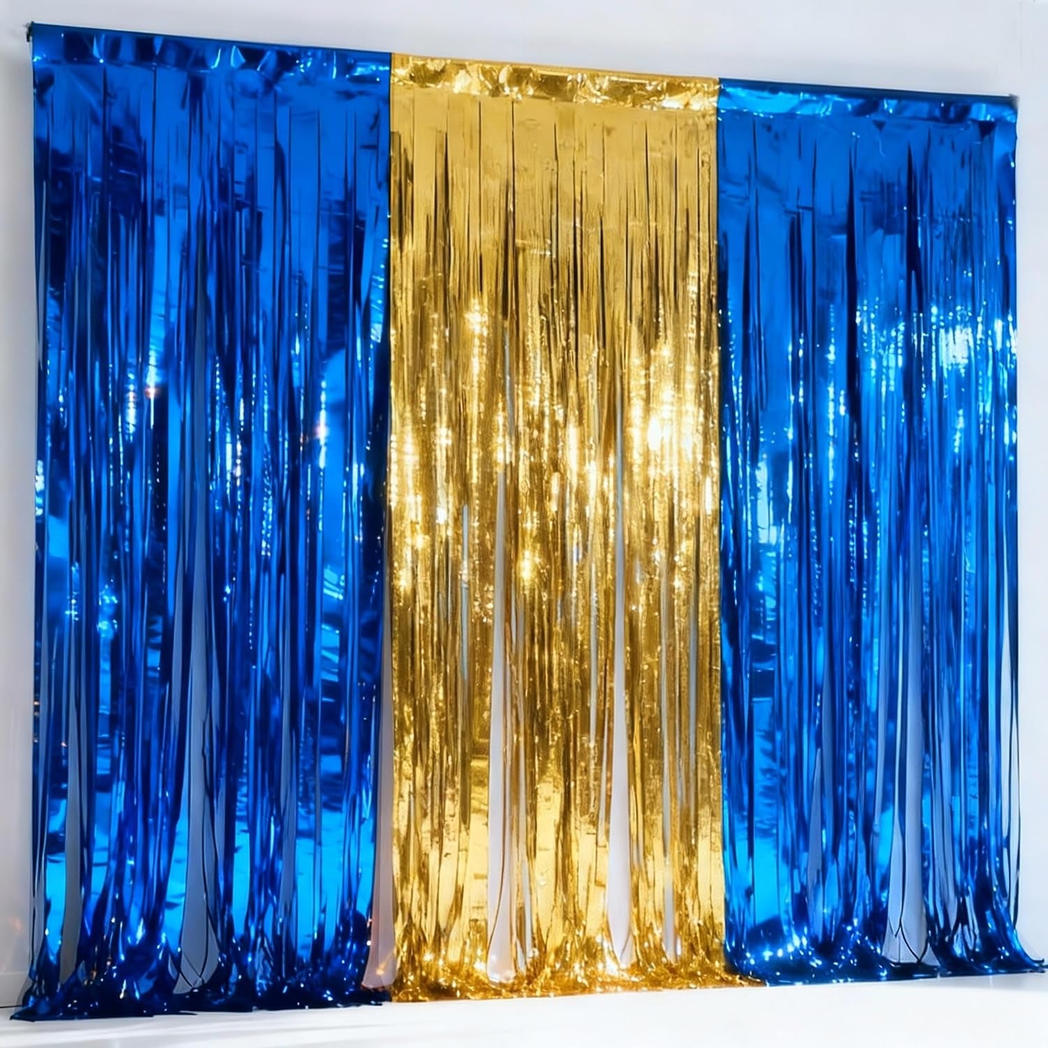 3-Pack Black Gold Foil Fringe Curtain,Party Decoration Streamer | 9.9*6.5Ft Party Backdrop,Birthday Tinsel,Happy Retirement Back Drop,Graduation ,Farewell,Summer Back to School