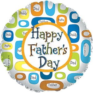 9" Mini Happy Father's Day Retro AIR FILL ONLY Foil Balloons (5 PACK) #124060