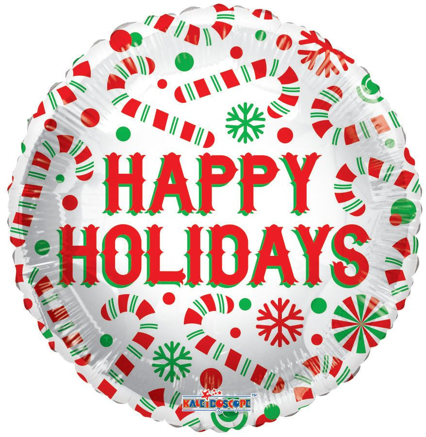 SPECIAL**18" Happy Holidays Candy Canes Helium Balloon (5 pack)#89164-18 image 0