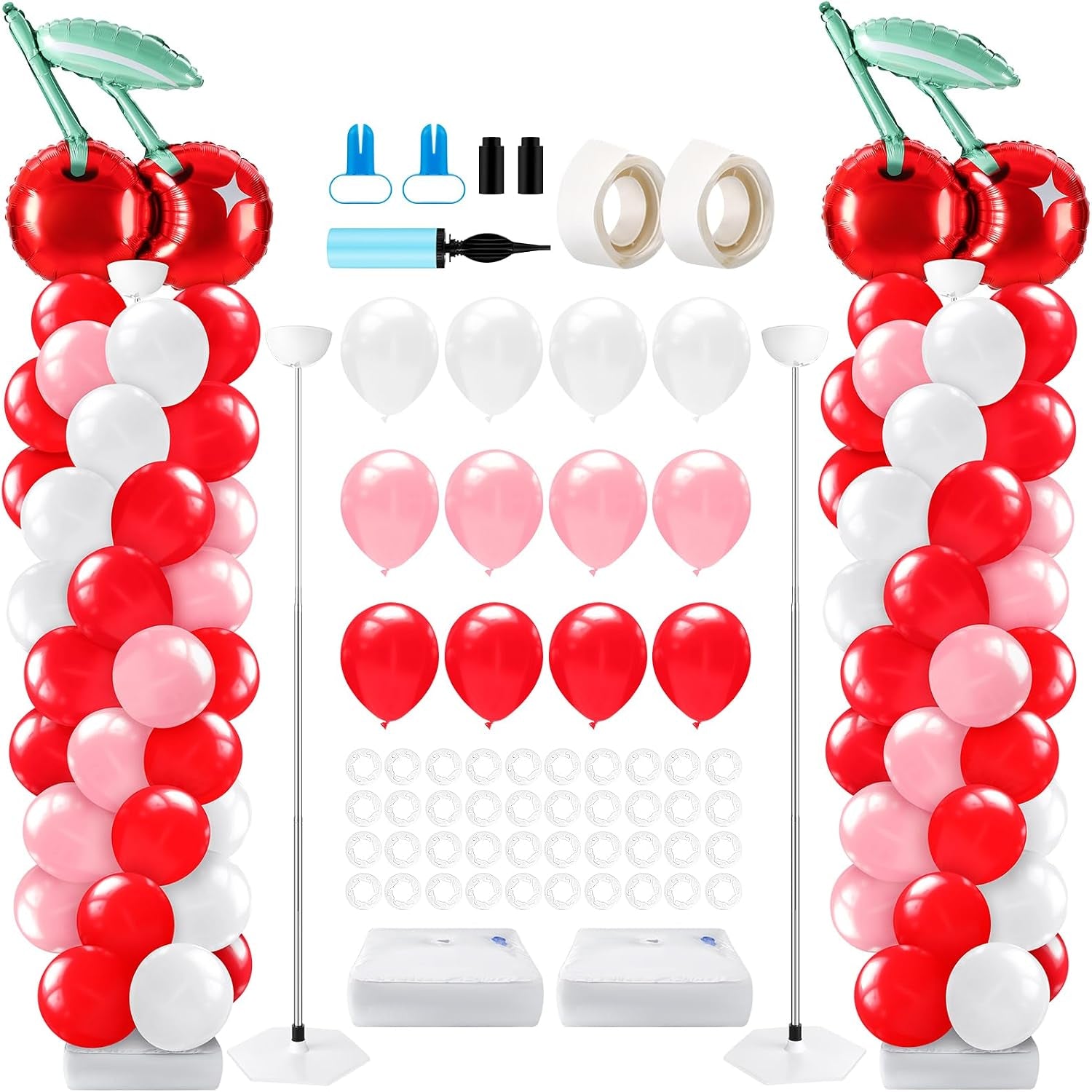 2 Sets Daisy Pastel Party Balloon Column Stand Kit, Adjustable Groovy Balloon Arch Stand Kit for Macaron Boho Summer Daisy Floral Theme Easter Party Decoration