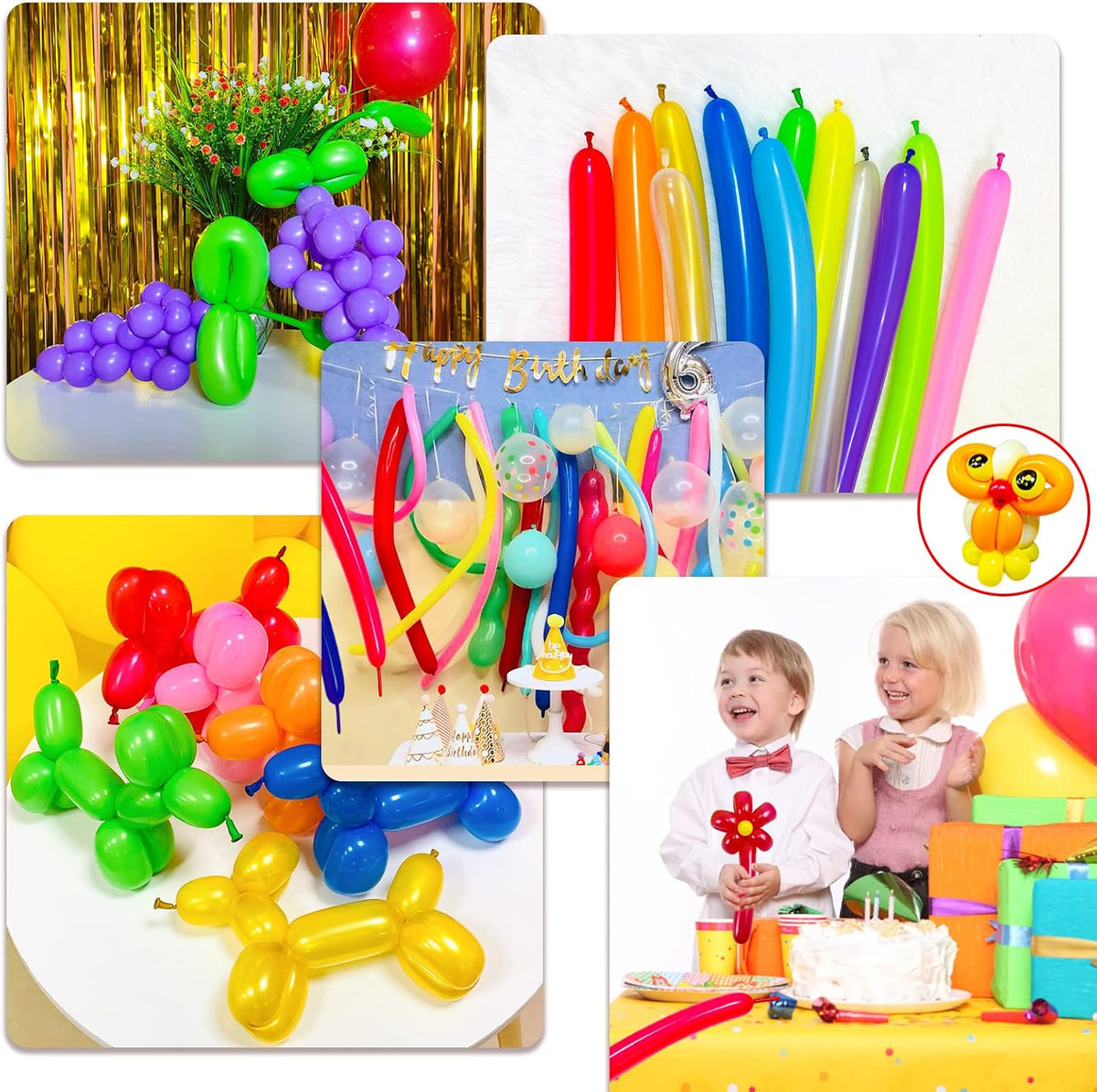 Premium Black 260Q Latex Balloons - 100 Pack for Twisting Animal Models, Ideal for Halloween, Christmas, Weddings, and Birthdays