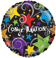 4" Micro Mini Congrats Air Fill Only Foil Balloons (5 PACK) #15027-04