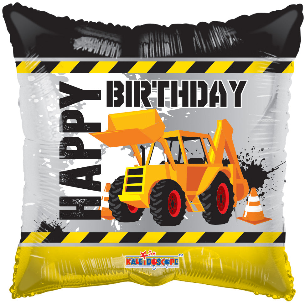 18" Happy Birthday Construction Helium Foil Balloon (5 Pack) #15046
