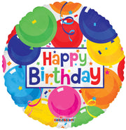 18" Happy Birthday Colorful Helium Foil Balloon (5 Pack) #15051
