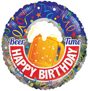 18" Happy Birthday Beer Helium Foil Balloons (5 PACK) #15056