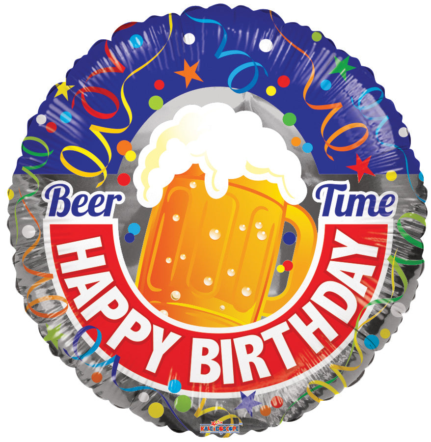 18" Happy Birthday Beer Helium Foil Balloons (5 PACK) #15056