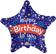 9" Mini HBD To You Star Shape Balloons Shape Air Fill Only Foil Balloon (5 PACK) #15057-09