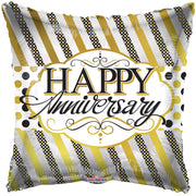 18" Anniversary Lines/Dots Square Shape (5 Pack) #15085