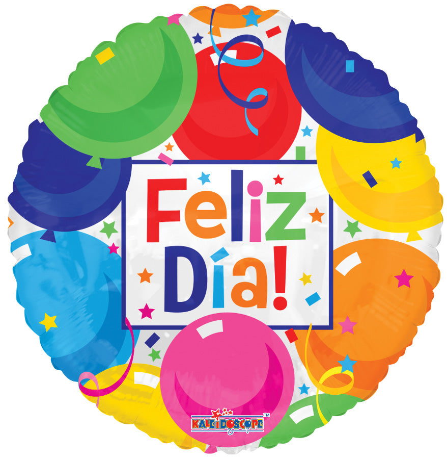 9" Spanish Balloons Feliz Dia Air Fill Only Foil Balloon (5PACK) #15091-09