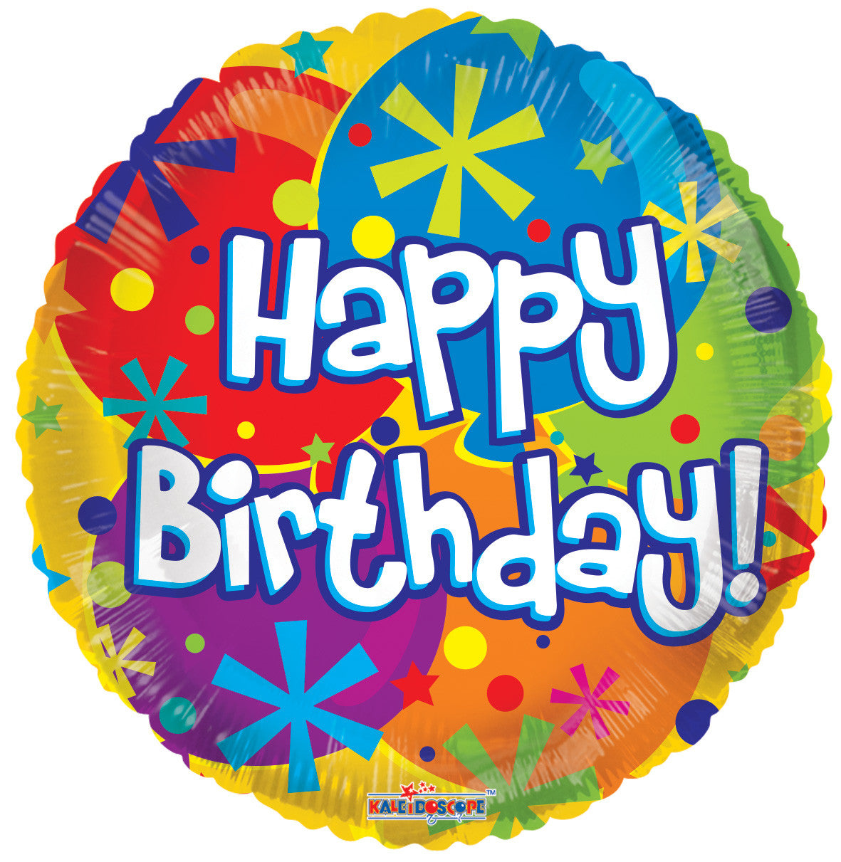 18" Happy Birthday Multi Stars Helium Foil Balloon (5 Pack) #15129