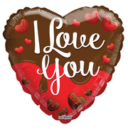 18" I Love You Heart Shape Chocolate Helium Foil Balloon (5 Pack) #15201-18
