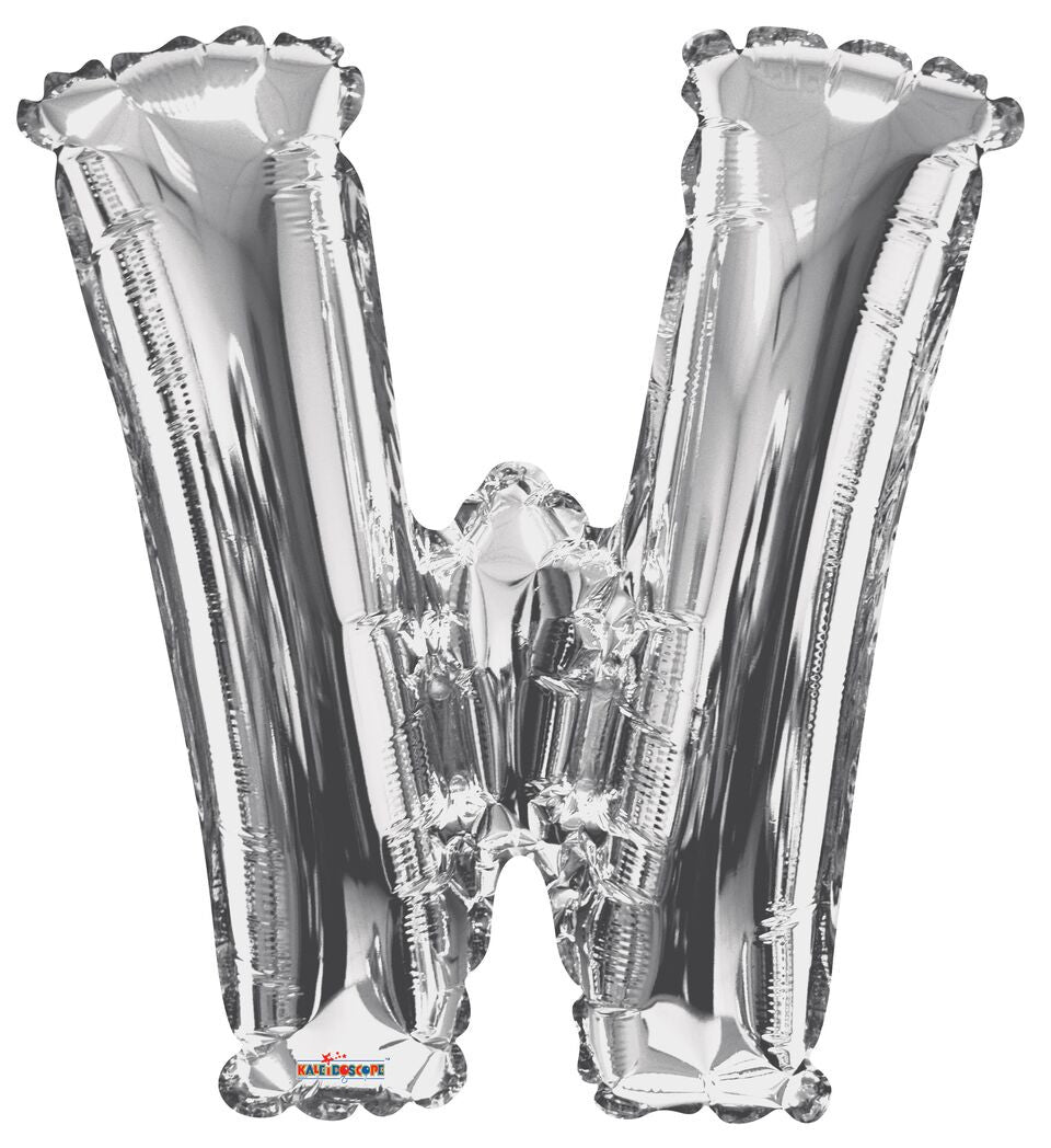 silver letter w balloon