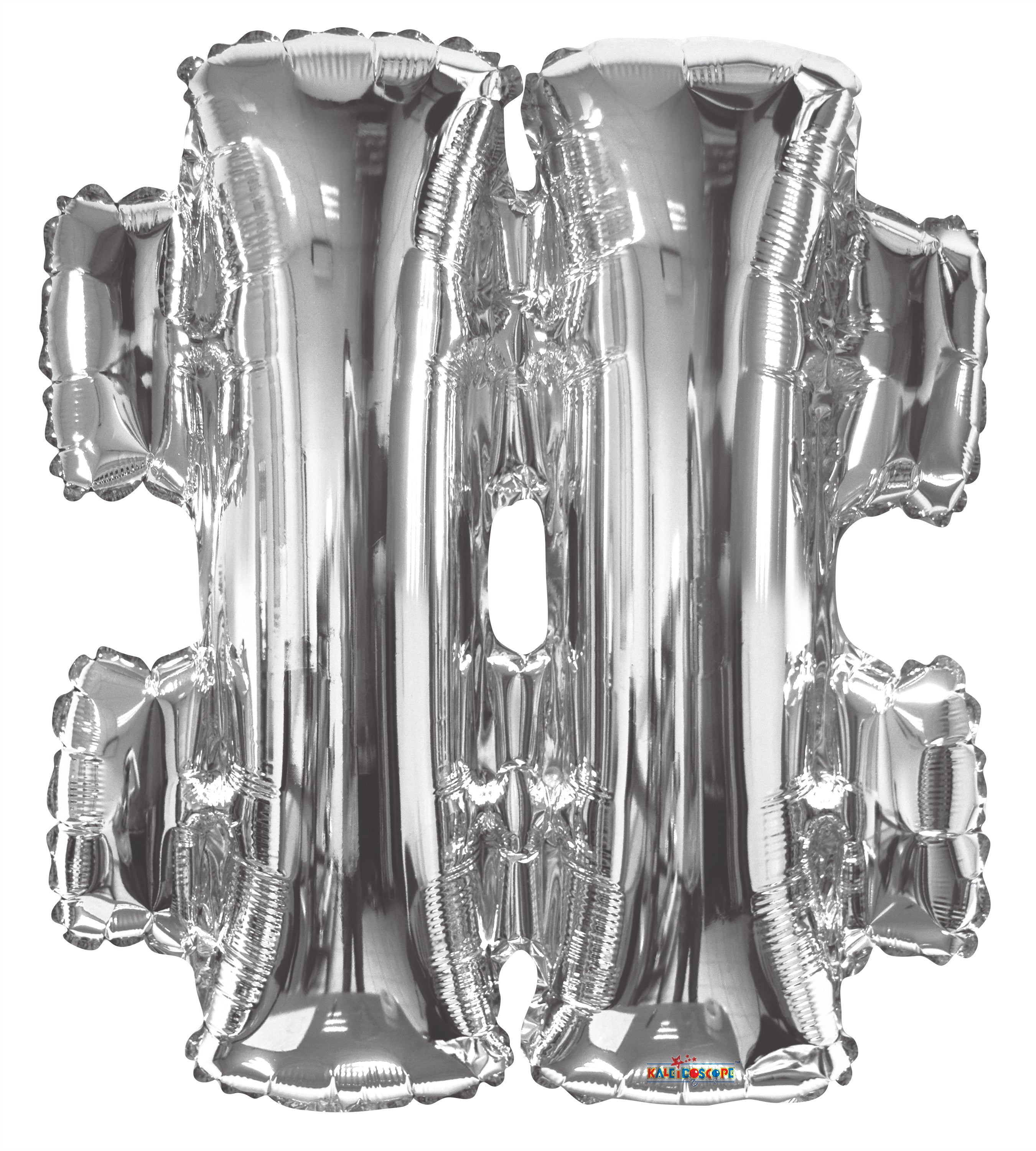 34" Large Silver Hash Tag # Balloon 1ct #15257-34S