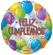 18" Spanish Birthday Feliz Cumpleanos! Helium Foil Balloons (5 PACK) #15360