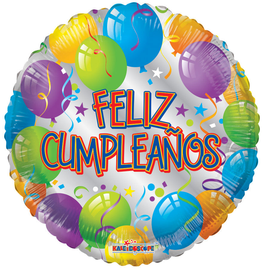 18" Spanish Birthday Feliz Cumpleanos! Helium Foil Balloons (5 PACK) #15360