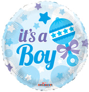4" Micro Mini It's a Boy Elements Air Fill Only Foil Balloon (5Pack) #15370-04