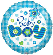 18" Baby Boy Quilt Helium Foil Balloon (5 PACK) #15372