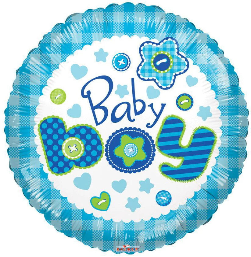 18" Baby Boy Quilt Helium Foil Balloon (5 PACK) #15372