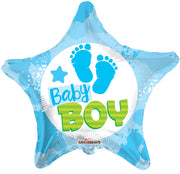 18" New Baby Boy Footprints Helium Balloon (5 Pack) #15378