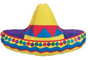 32" Sombrero Shape Helium Foil Balloon #15438 (D)