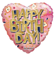 9" Mini  Birthday Pink Heart Shape Air Fill Only Foil Balloon (5 PACK) #15445-09
