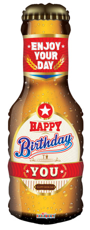 14" Mini Happy Birthday Beer Shape Air Fill Only Foil Balloon (5 PACK) #15458-14