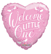 9" Mini Welcome Little One Pink Air Fill Only Gellibean Balloon (5 PACK) #15466-09