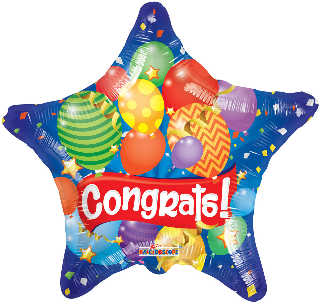 18" Congrats Festive Star Shape Helium Gellibean Balloon (5 Pack) #15480